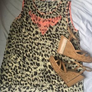 Blue Pepper Animal print blouse